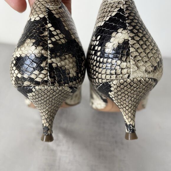 Vionic Womens 10 Josie Leather Pointed Toe Pumps Kitten Heels Shoes Snakeskin - Picture 8 of 14